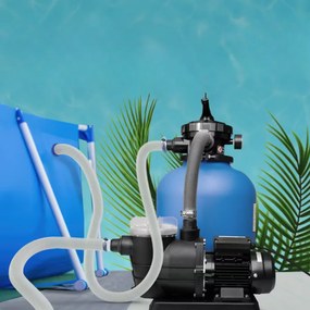 Sistema de filtragem piscinas de areia 13200 l/h com pré-filtro e depósito XXL