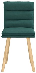 Cadeiras de jantar 2 pcs tecido verde-escuro