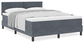 Cama Box com Colchão vidaXL Cinza Escuro 140x200 cm Veludo