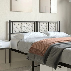 vidaXL Cabeceira de cama 135 cm metal preto