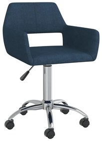 vidaXL Cadeira de escritório giratória tecido azul