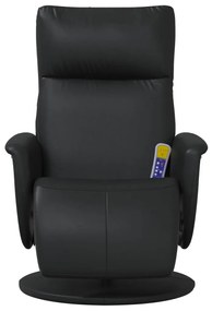 Cadeira massagens reclinável c/apoio pés couro artificial preto