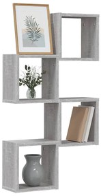 Prateleiras em Cubo 4 pcs Cinza Sonoma 26x15x26 cm em Madeira de Engen