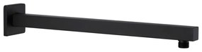 vidaXL Braço de apoio chuveiro quadrado aço inox. 201 40 cm preto