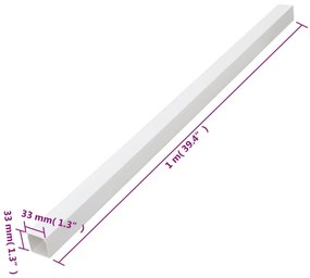 Calhas para cabos 33x33 mm 30 m PVC