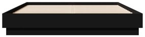 Estrutura de cama com luzes LED 160x200 cm preto