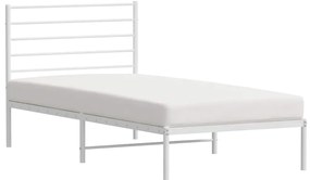 Estrutura de cama com cabeceira 100x190 cm metal branco