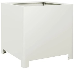 Vaso/floreira de jardim 2 pcs 40x40x40 cm aço branco