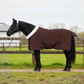 vidaXL Cobertor de Cavalo Marrom Escuro Completo 85 cm Fleece polar