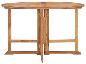 Mesa de jantar para jardim dobrável Ø110x75 cm teca maciça