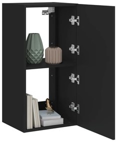 Móvel de parede para TV com luzes LED 40,5x35x80 cm preto