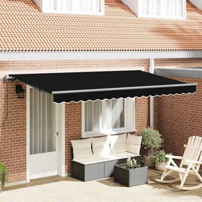 vidaXL Toldo Retrátil Manual Preto e Anthracite