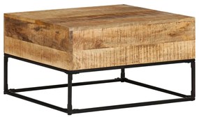 vidaXL Mesa de centro 68x68x41 cm madeira de mangueira áspera