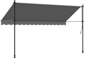 Toldo retrátil 350x150 cm tecido e aço antracite