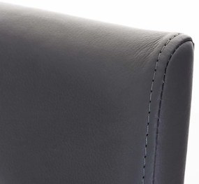 Banco de bar Panama em couro sintético e com estrutura preta 42 x 86-109 x 44 cm Cinzento