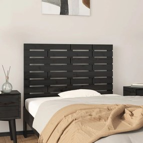 vidaXL Cabeceira de parede 81x3x63 cm madeira de pinho maciça preto