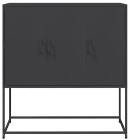 Aparador alto 100,5x39x107 cm aço preto