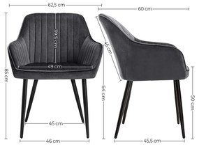 Conjunto de 4 cadeiras de jantar cinzentas