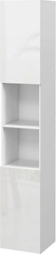 Coluna para casa de banho 30 x 30 x 181,5 cm com 2 portas e prateleiras ajustáveis, branco