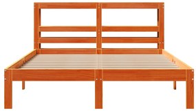 Cama sem colchão 120x190 cm madeira pinho maciça castanho-mel