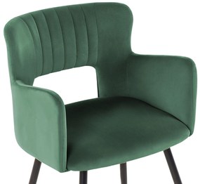 Conjunto de 2 cadeiras de jantar em veludo verde escuro SANILAC Beliani