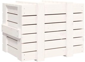 Caixa de arrumação 58x40,5x42 madeira de pinho maciça branco
