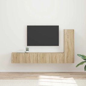 vidaXL Conjunto de móvel de TV Montado na parede 2 pcs Carvalho Sonoma