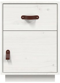 Mesas de cabeceira 2 pcs 40x34x55 cm pinho maciço branco