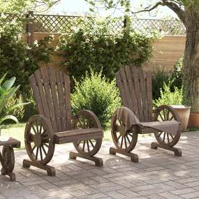 Cadeiras Adirondack para jardim 2 pcs madeira de abeto maciça