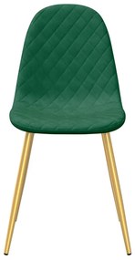 Cadeiras de jantar 4 pcs veludo verde-escuro