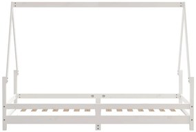 Estrutura de cama infantil 80x200 cm pinho maciço branco