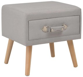 vidaXL Mesa-de-cabeceira 40x35x40 cm tecido cinzento