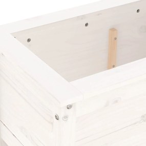 Vaso/floreira de jardim 82,5x40x39 cm pinho maciço branco