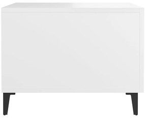 Mesa de centro com pernas de metal 50x50x40 cm branco