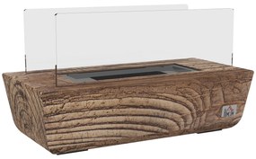 HOMCOM Lareira de Bioetanol de Mesa Capacidade 150 ml 1000BTU/Hr Combustão de 45 Minutos para Interior 5-8 ㎡33x16x18 cm Carvalho