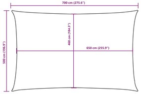 Para-sol estilo vela tecido oxford retangular 5x7 m azul