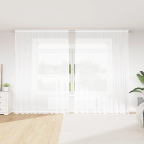 Cortina de Renda com cortinas Floral Branco 300 x 300 cm Poliéster