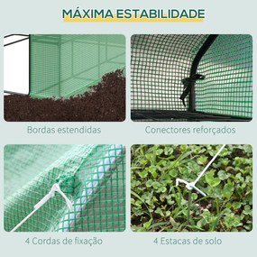 Estufa de Jardim Estufa de Exterior com Prateleiras de 4 Níveis Porta