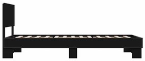 Estrutura de cama 75x190 cm derivados de madeira e metal preto