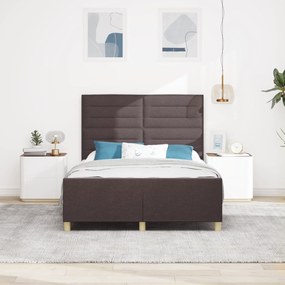 Cama de Tecido Marrom Escuro vidaXL 140x190 cm