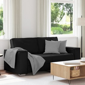 Sofá Loveseat vidaXL Preto 140 cm em Couro Sintético