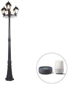 LED Lanterna de pé inteligente preta 3 luzes IP44 incl. Wifi ST64 - Capital Clássico / Antigo