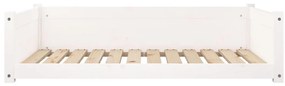 Cama para cães 105,5x75,5x28 cm madeira de pinho maciça branco