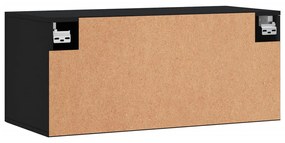 Armário de parede 80x36,5x35 cm derivados de madeira preto