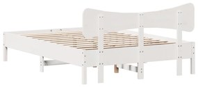 Cama sem colchão 120x190 cm madeira de pinho maciça branco