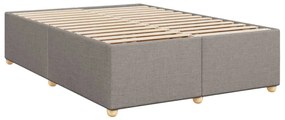 Cama sem colchão 160x200 cm tecido castanho-acinzentado