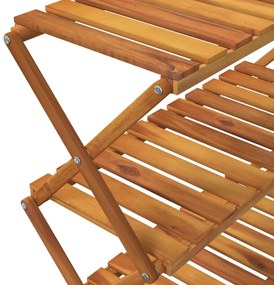 Prateleira dobrável 3 níveis 70x31x63 cm acácia maciça castanho