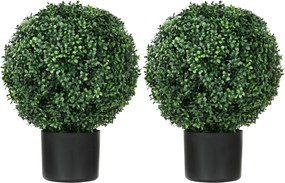 HOMCOM Buxo Planta Artificial, Esférica, 52x40 cm, Verde | Aosom Portugal