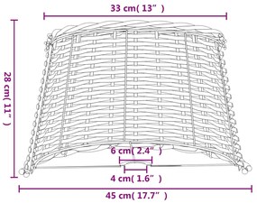 Abajur Ø45x28 cm vime castanho