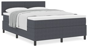 Cama Box Spring com Colchão Cinza Escuro 140x200 cm Tecido Corduroy